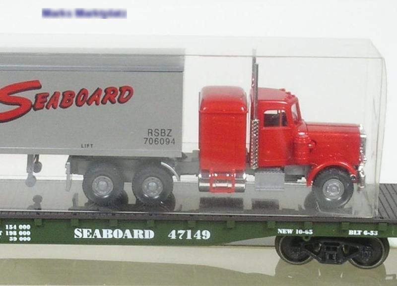 H0 US Flachwagen Seaboard m. Wiking Truck Märklin 4865 NEU OVP 2